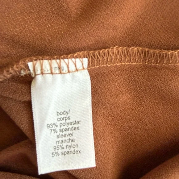 Maurices Printed Mesh Puff Sleeves Top Brown Large NWT - Picture 8 of 9